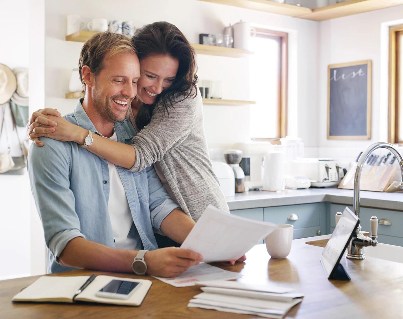 Couple looking over insurance plans