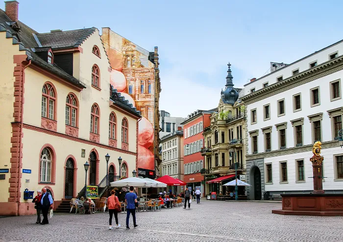Buildings downtown in Wiesbaden Germany