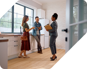 A couple viewing a home with an agent