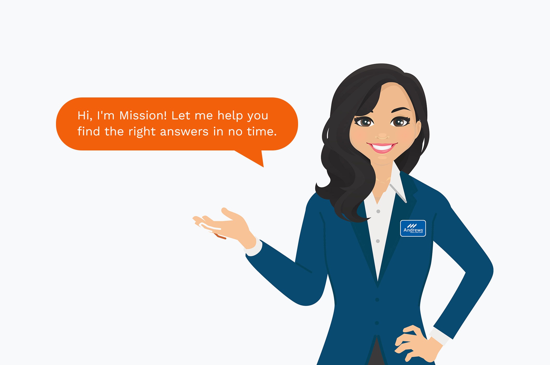 A graphic of a woman with a chat bubble