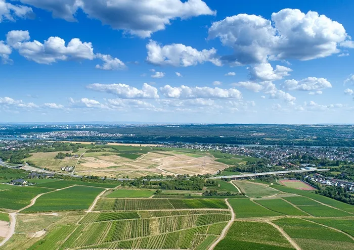 Birds eye view of farmland in Germany