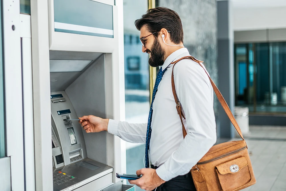 Man at an ATM