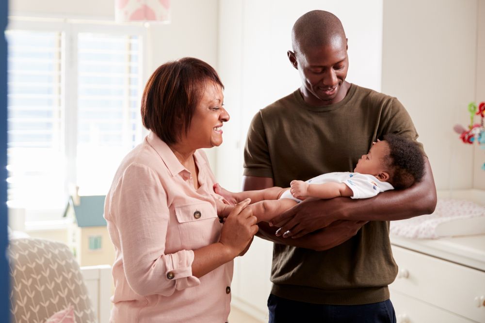 grandma dad and baby