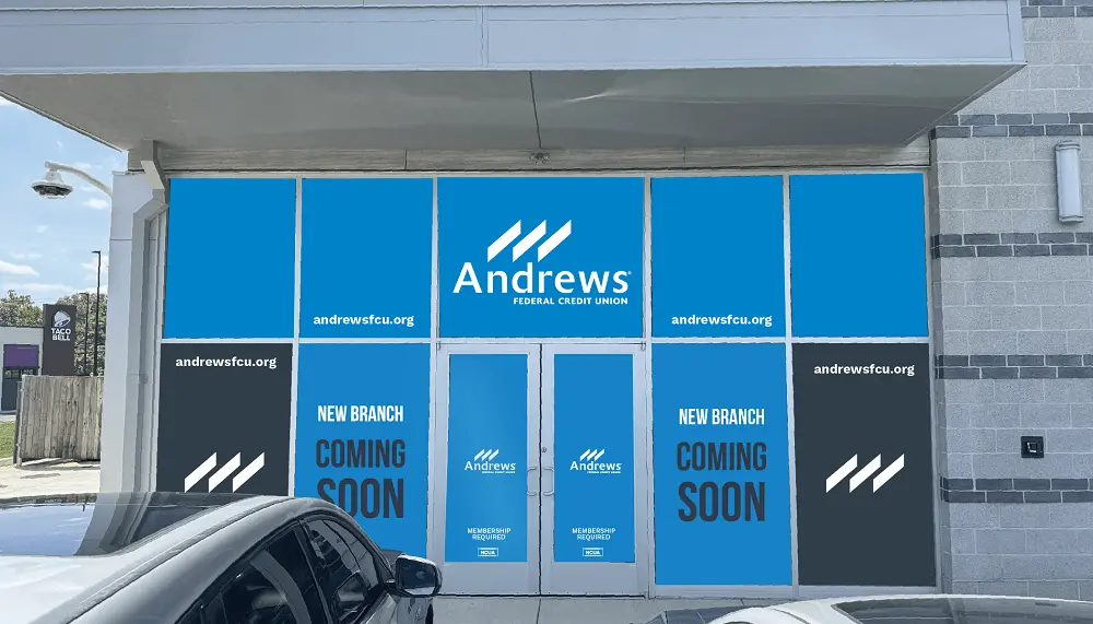 Andres FCU store front window